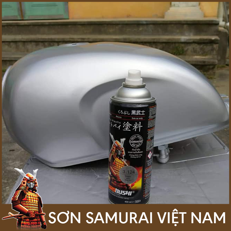 Sơn samurai 124 - chai sơn màu bạc sơn xịt samurai