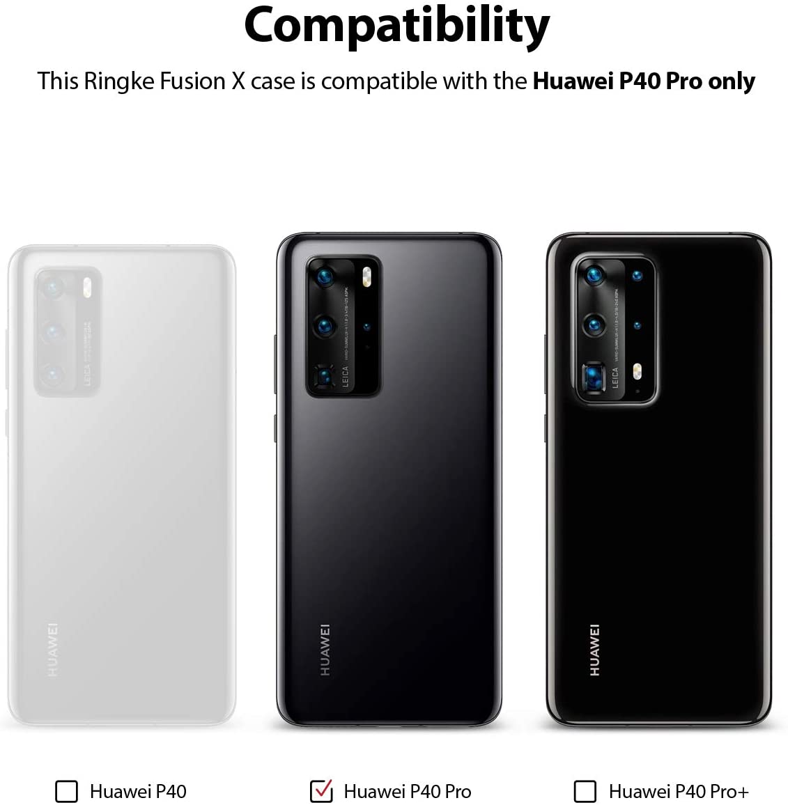 Ốp lưng Huawei P40 Pro Ringke Fusion X Hàn Quốc (Ringke Fusion X P40 Pro Korea Case)