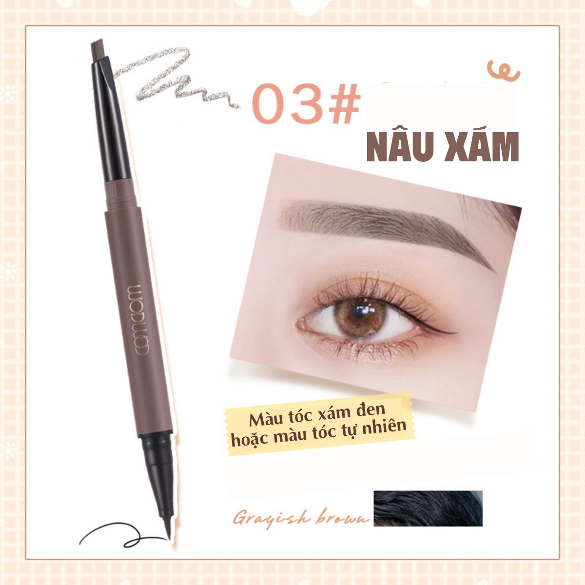 Chì kẻ mày 2 đầu wodwod double headed w941 - kẻ mày + kẻ mắt