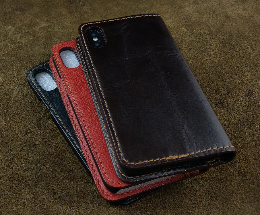 Bao Da Gập Iphone X / XS Handmade Da Bò Thật