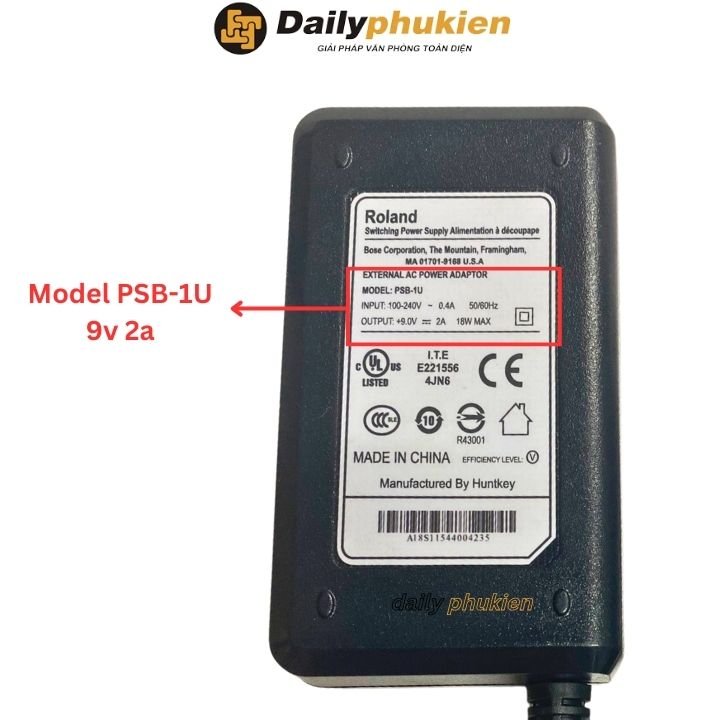 Củ nguồn Roland PSB-1U 9V 2A cho đàn organ