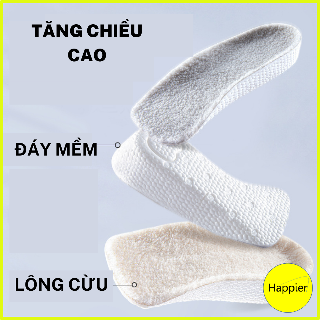 Đế Giày Tăng Chiều Cao Ôm Gót Chân