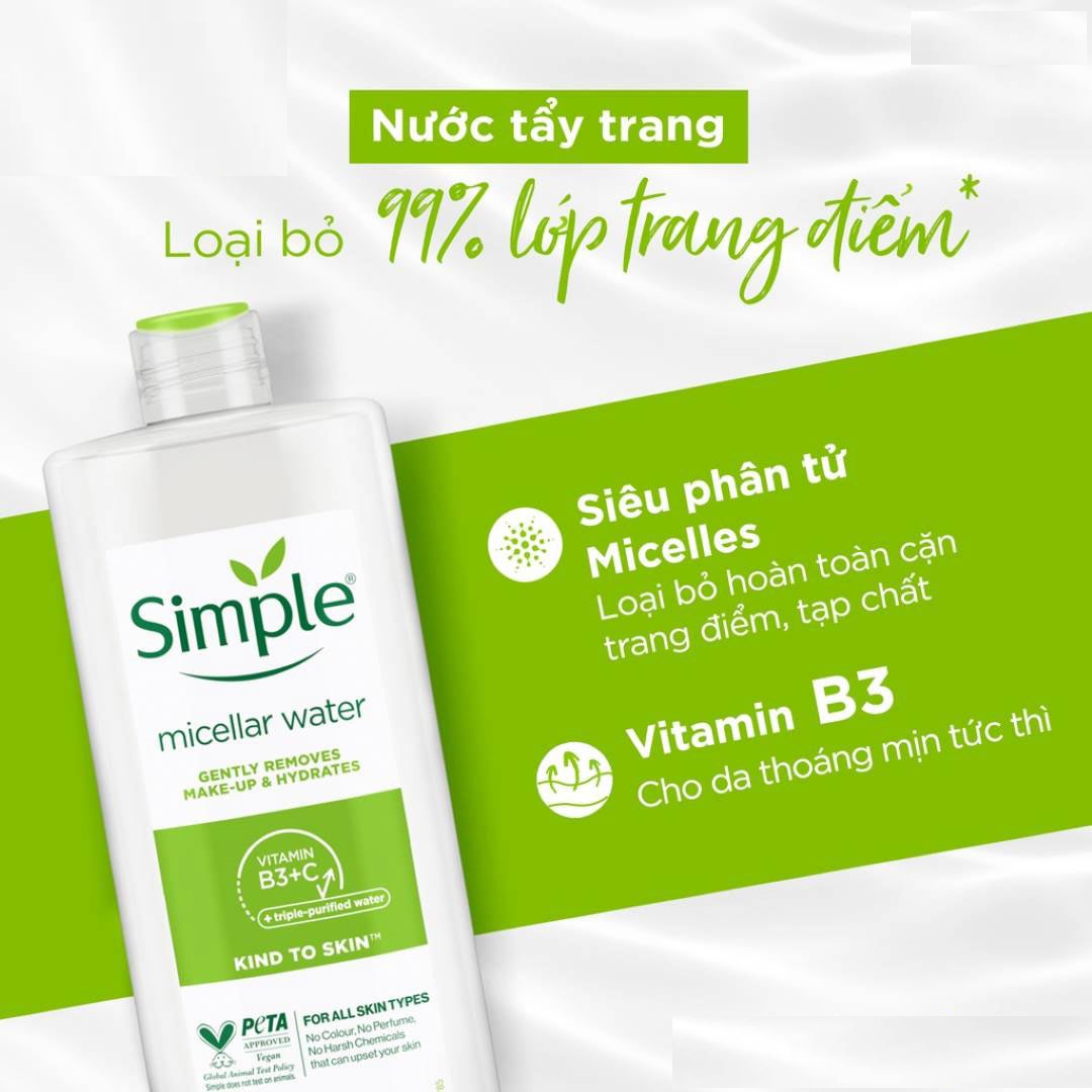 Nước Tẩy Trang Simple Micellar Cleansing Water 200ml