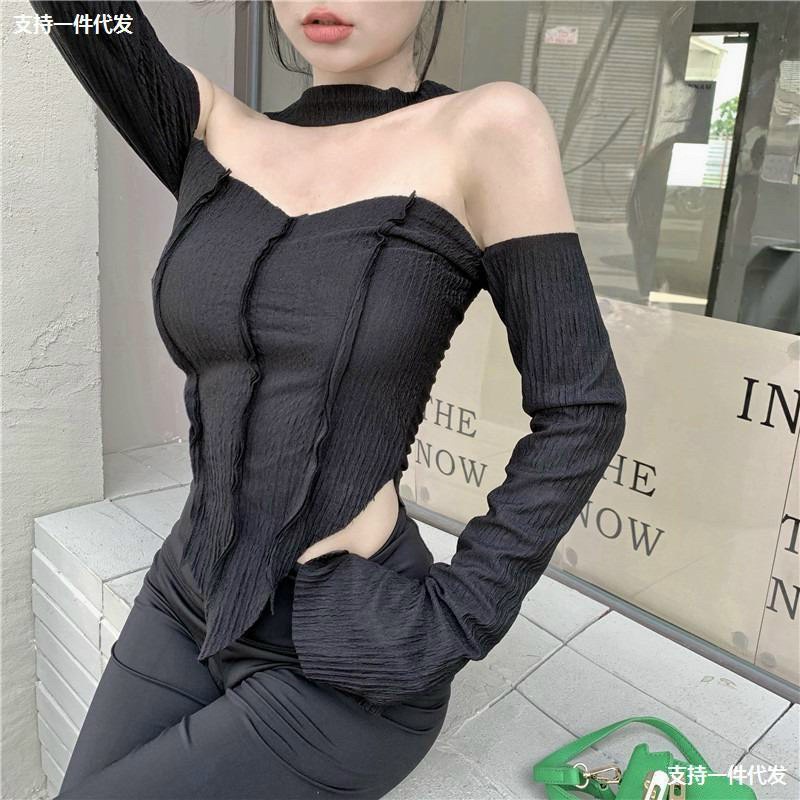 Áo Croptop Choàng Cổ Tay Dài (Hàng QC) A5239