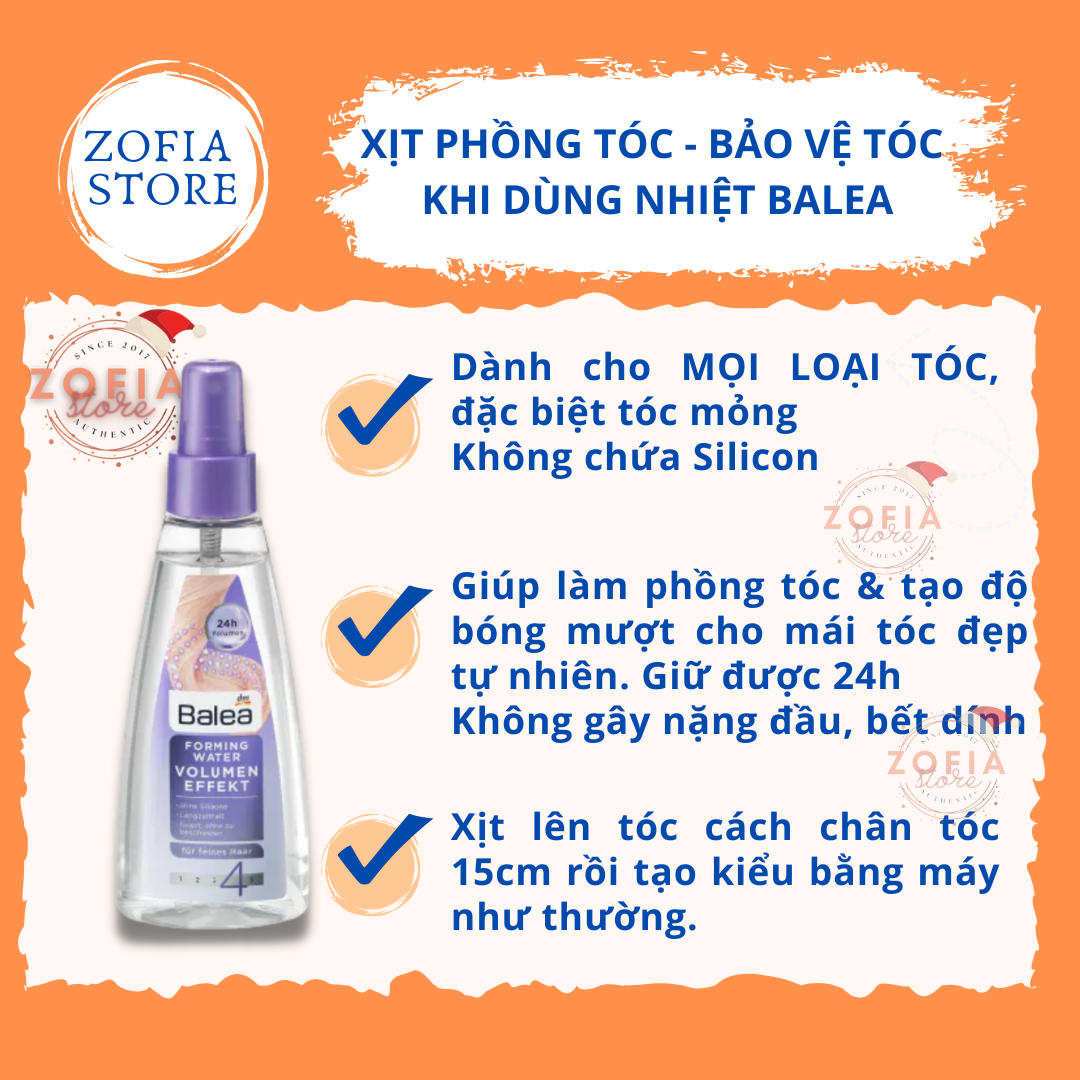 Xịt phồng tóc giữ nếp Balea Đức