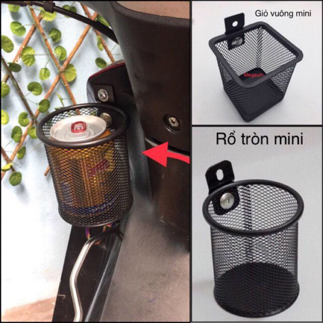 Giỏ vuông, rổ lon vuông cho xe Air Blade 125 Các Đời ( Màu Đen )
