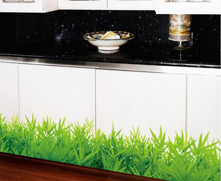 Decal trang trí chân tường cỏ xanh 3D-K2