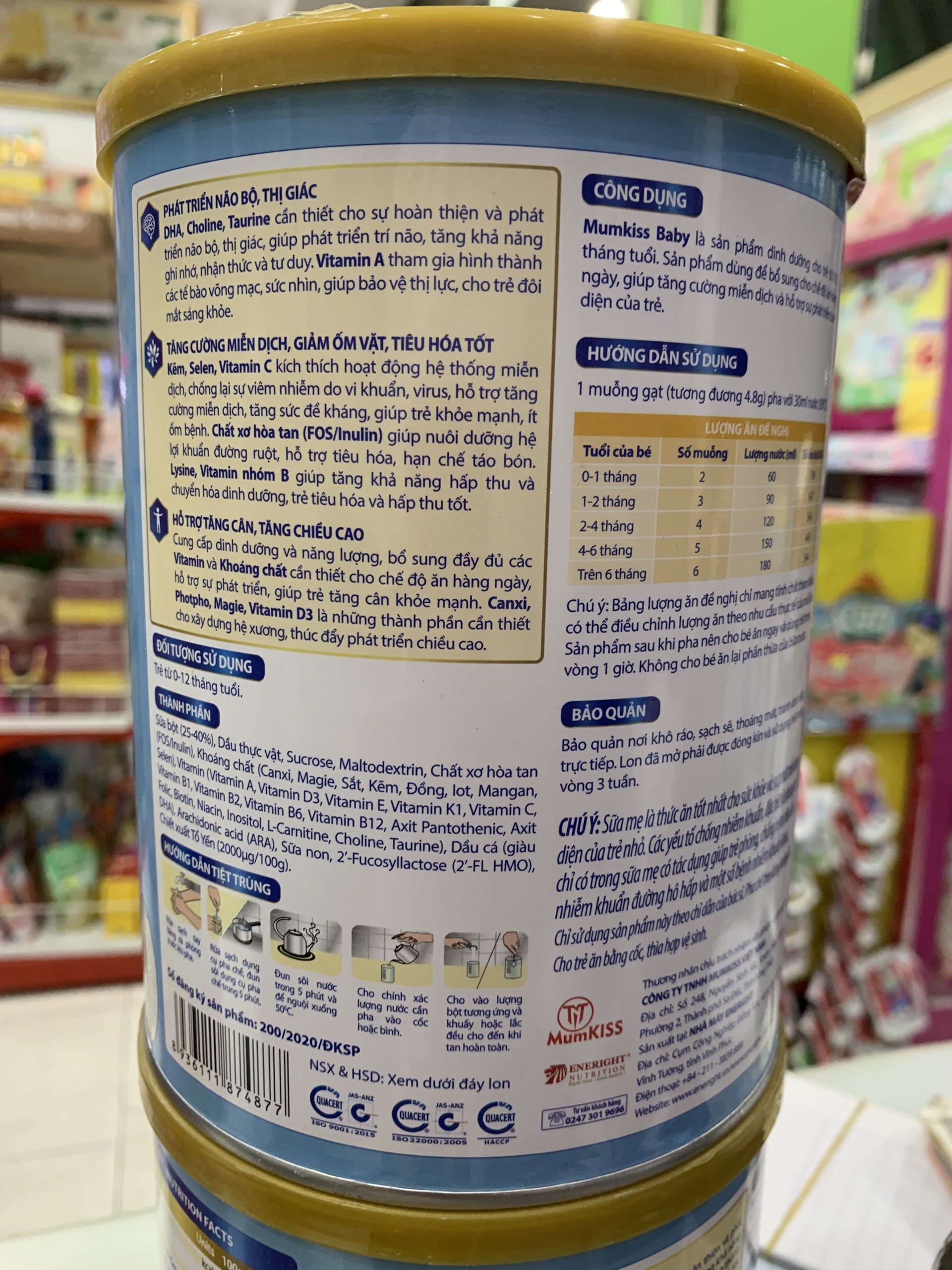 Sữa bột MumKISS baby 900g