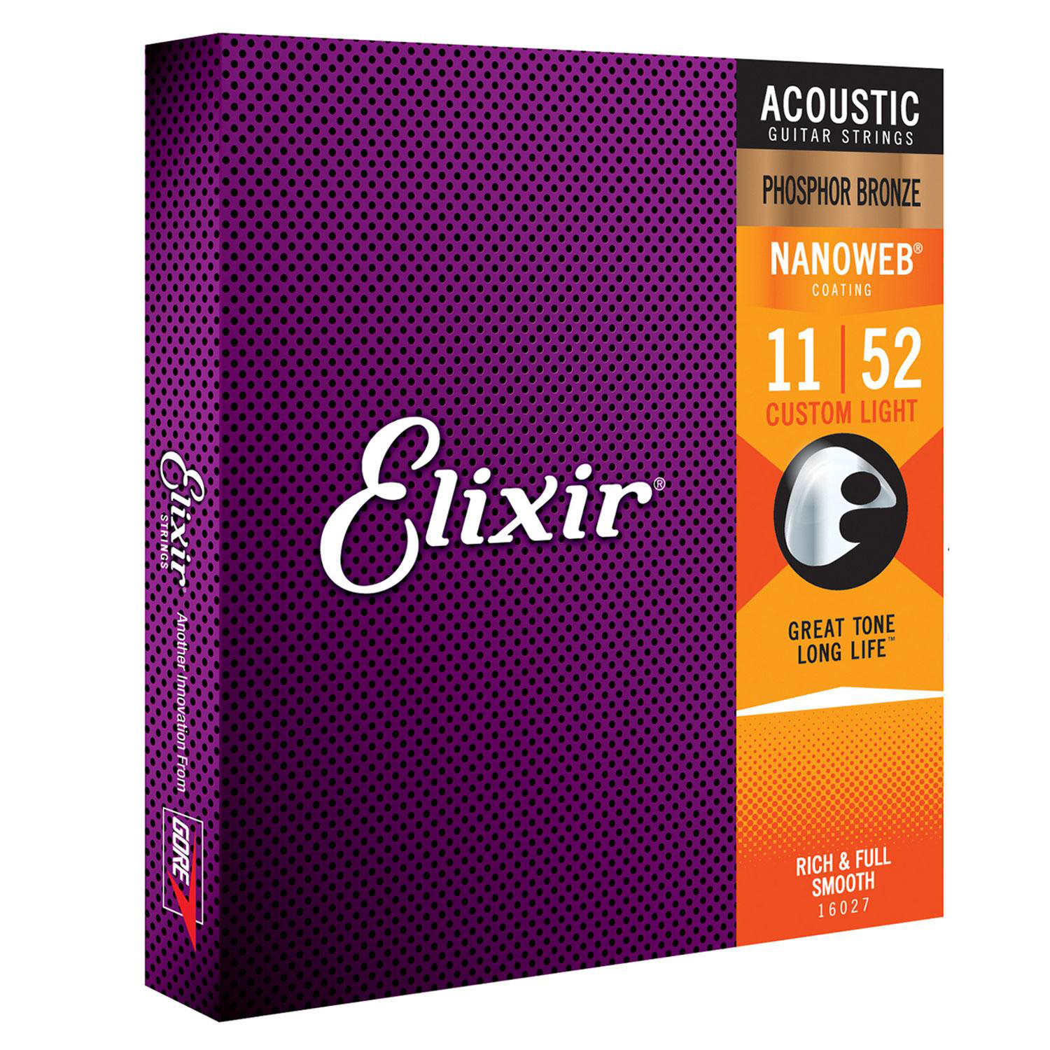 [Chính hãng] Dây đàn Guitar Acoustic Elixir Phosphor Bronze Nanoweb 11|52 (16027)