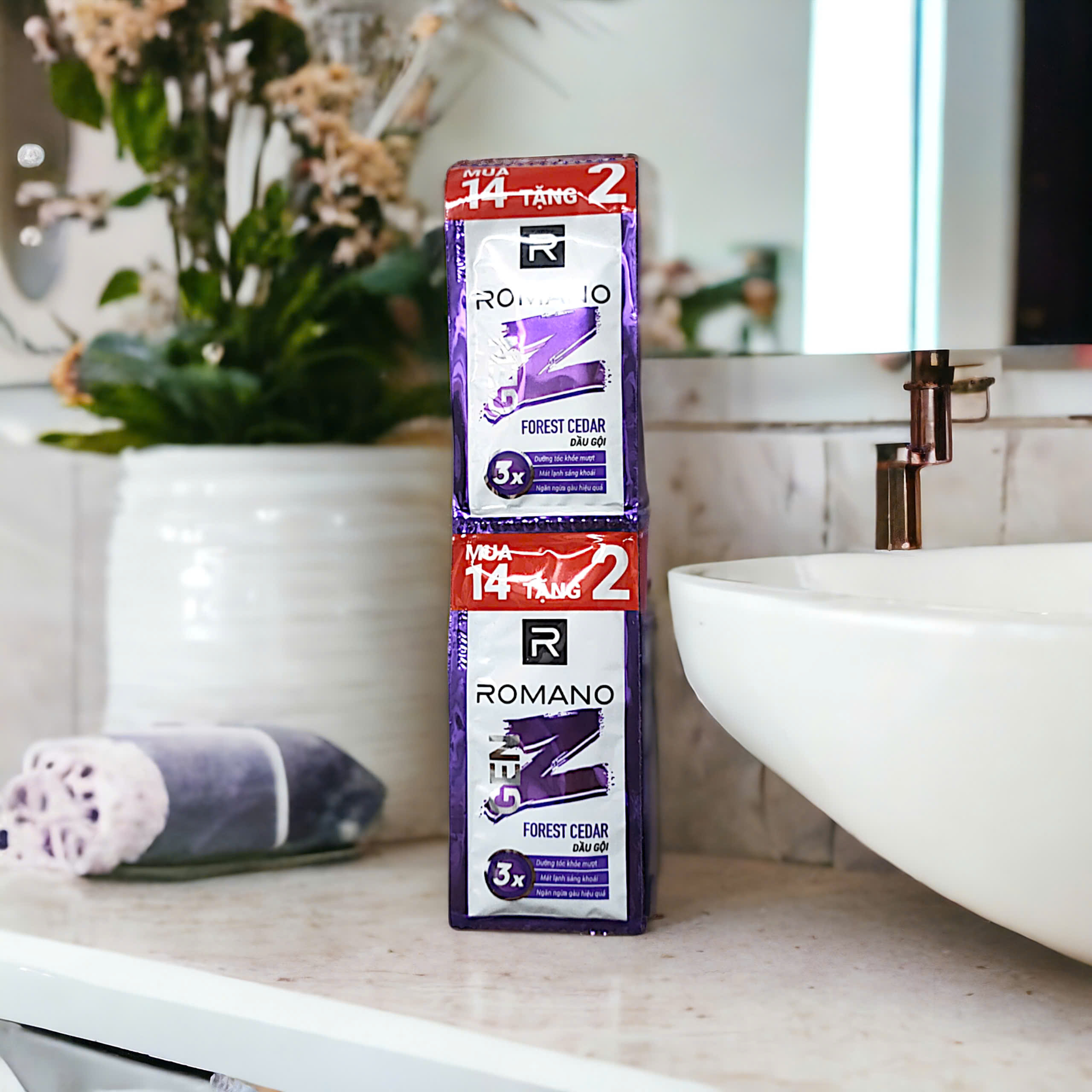 Combo 6 gói dầu gội Romano Gen Z hương Forest, Sea, Giao hương ngẫu nhiên