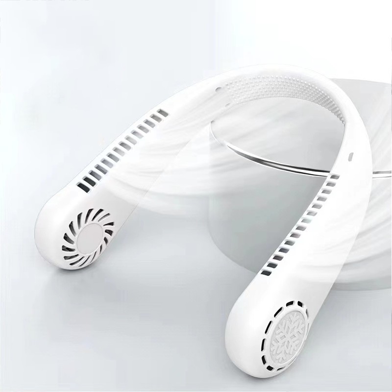 Quạt mini đeo cổ không cánh - quạt làm mát có thể gấp gọn, điều chỉnh tốc độ gió