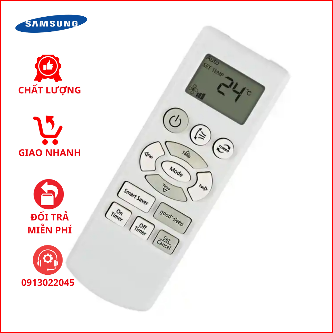 Điều khiển điều hoà Samsung (Trắng nhỏ mới)