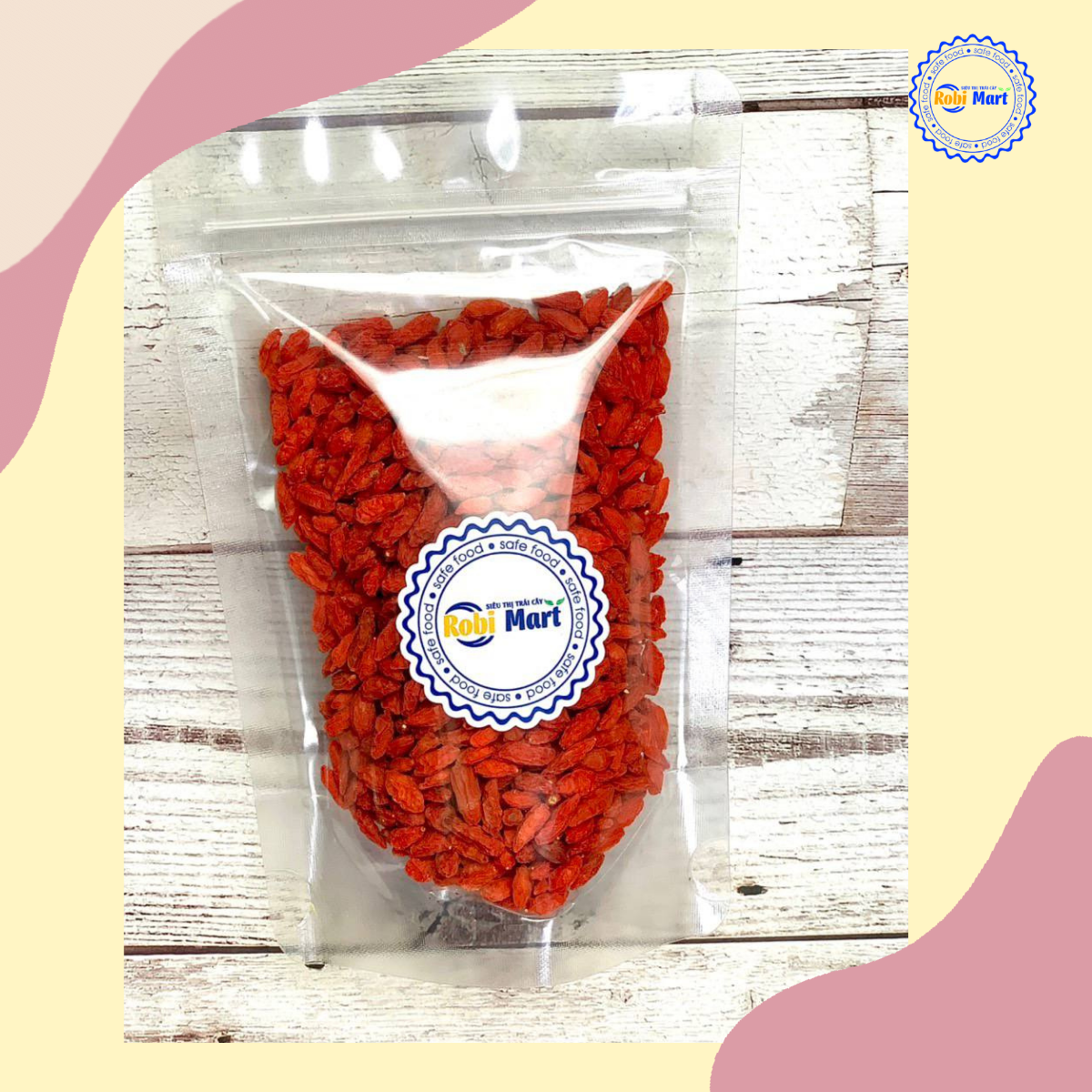 Red Goji Berries (Goji Berries) Large Dried Seeds Robimart Beautify Skin, Sleep Well, First Class Product - 50g, 100g Pack