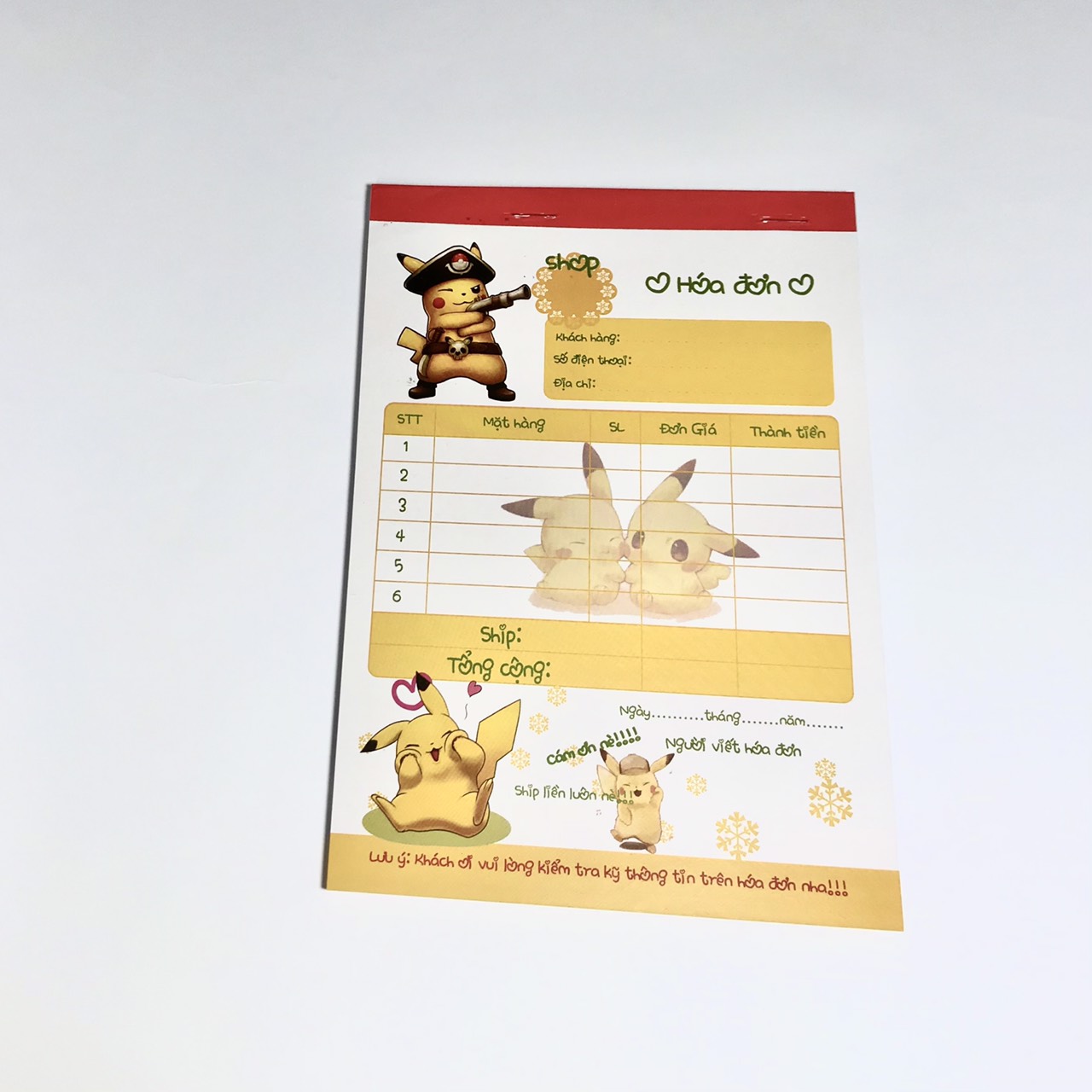 HOÁ ĐƠN 2 LIÊN HÌNH 60 tờ (Hình ngẫu nhiên)