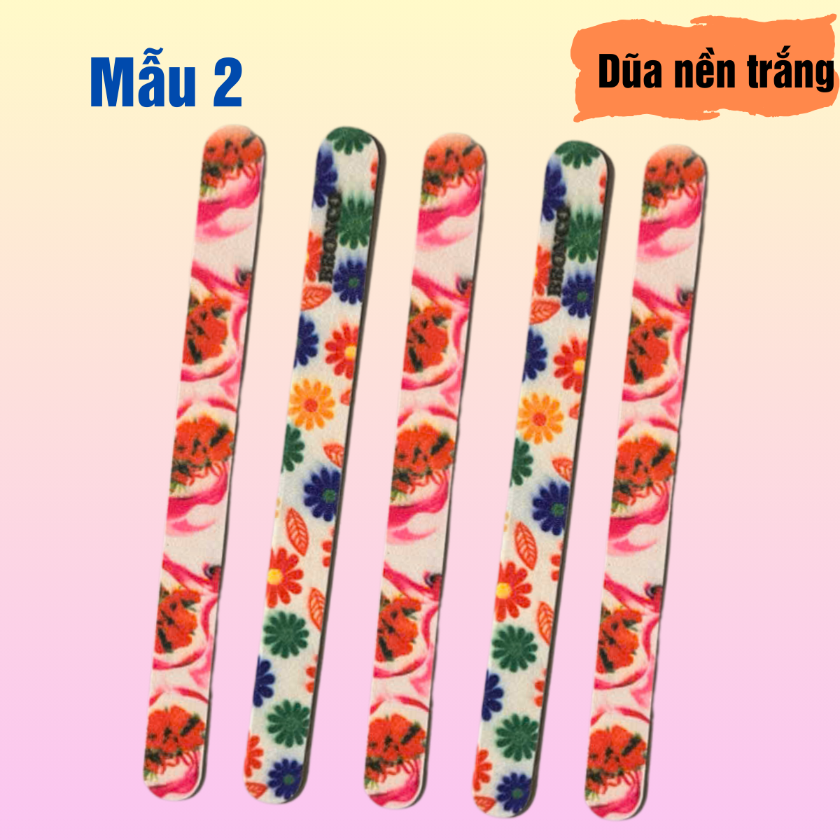 Combo 5 cây dũa  móng tay,móng chân 2 mặt hình hoa dễ thương.