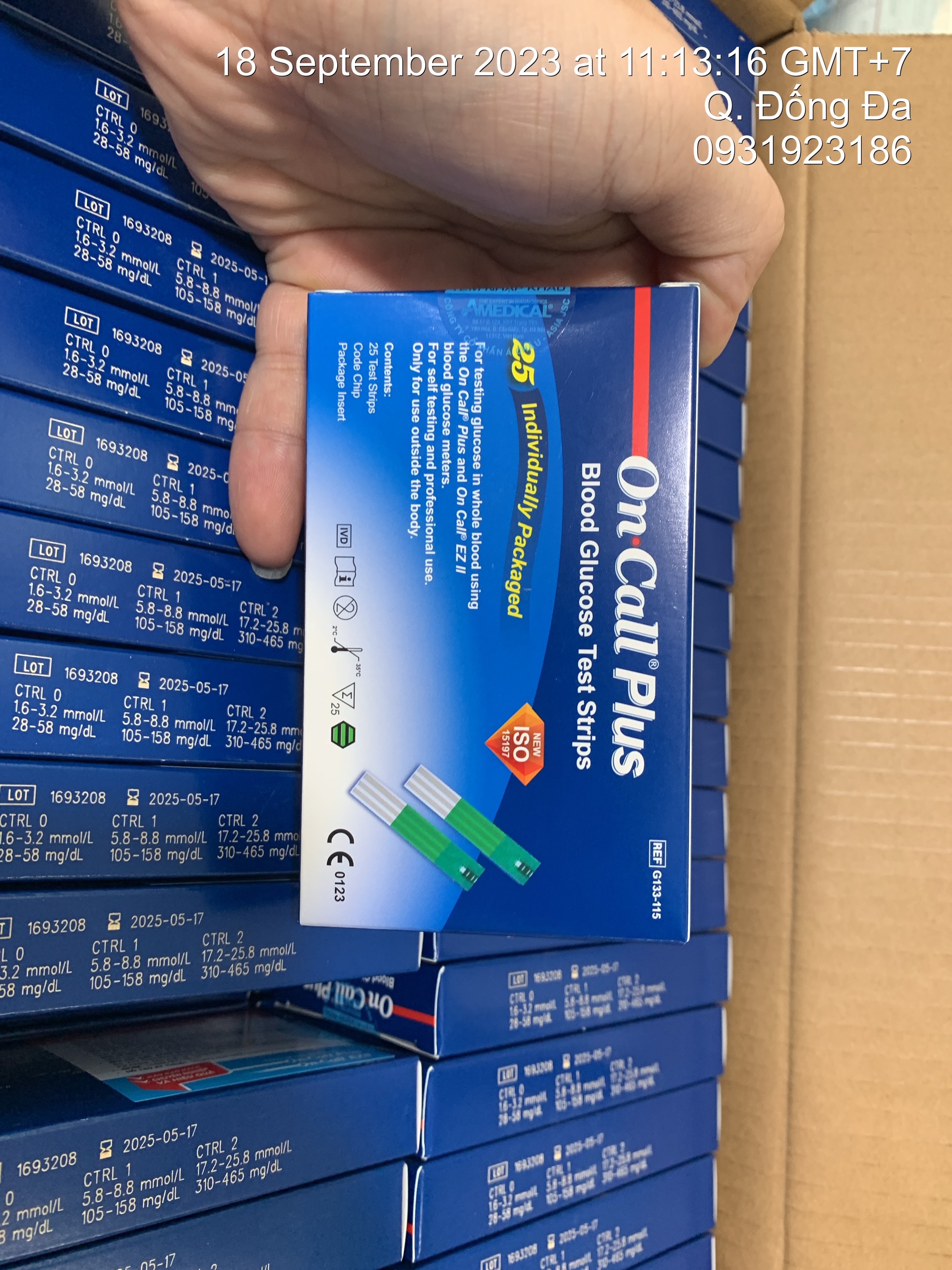 Que thử đường huyết on call plus hộp 25 test