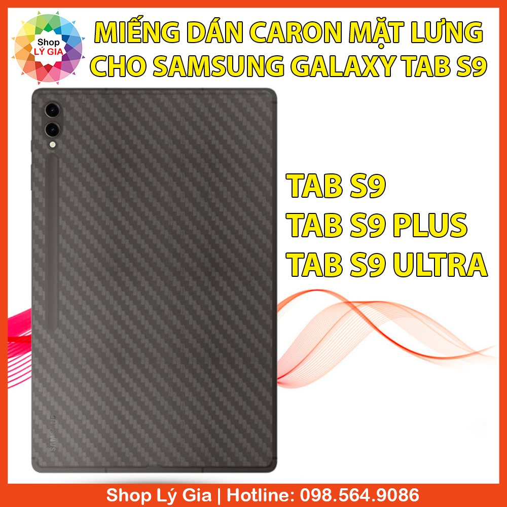 Miếng dán carbon bảo vệ mặt lưng cho galaxy tab s9 / s9 plus / s9 ultra / s9 fe / s9 fe+