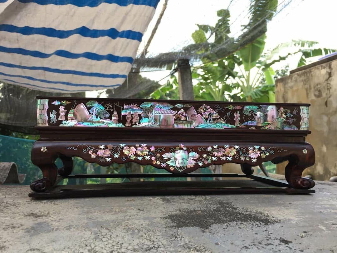 KHAY TRÀ GỖ TRẮC KHẢM ĐẸP 38x24cm