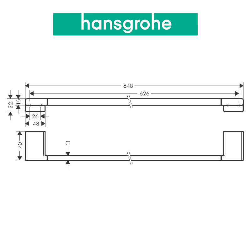 Thanh treo khăn đơn HANSGROHE AddStoris 41747