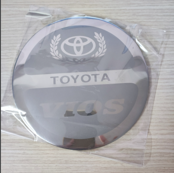 Ốp nắp xăng vios 2014-2017 chất liệu inox mẫu tròn
