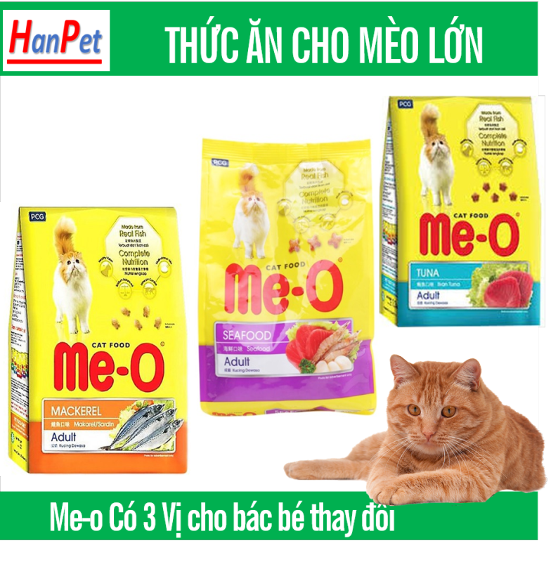 HN- Thức ăn cho mèo dạng hạt cho mèo lớn ME-O-350gr 3 vị thức ăn mèo cá ngừ hải sản cá thu