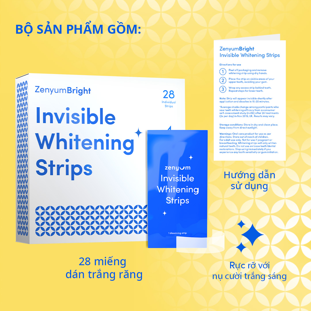 Bộ 2 hộp miếng dán trắng răng ZenyumBright (28 miếng lẻ)