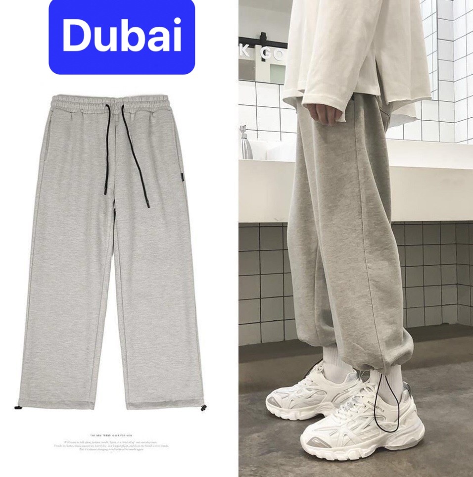 QUẦN JOGGER THỂ THAO NAM NỮ HIPHOP ỐNG SUÔNG CULOTTES VÀ BO GẤU LƯNG THUN CẠP CHUN TRƠN BASIC CHẤT NỈ DÀY DA CÁ NHẬT BẢN - DUBAI FASHION