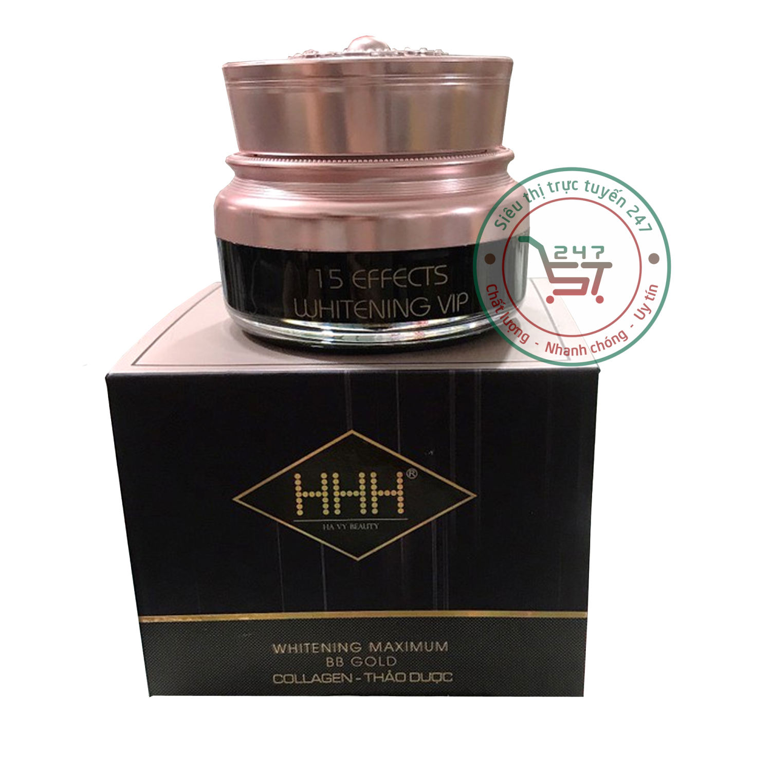 Kem Trắng da mặt đa năng collagen HHH 50g (Đen hồng)