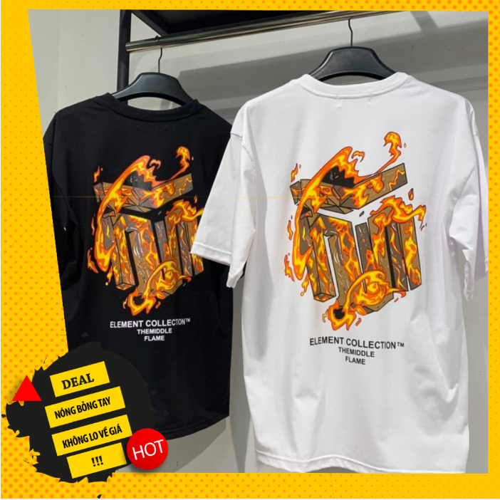 Áo thun tay lỡ form rộng The Middle Mệnh Hỏa phong cách unisex cho cả nam nữ vải cotton 100% co giãn 4 chiều hình in to và cực bền có size to (big size) - Áo thun oversize nam nữ AL27