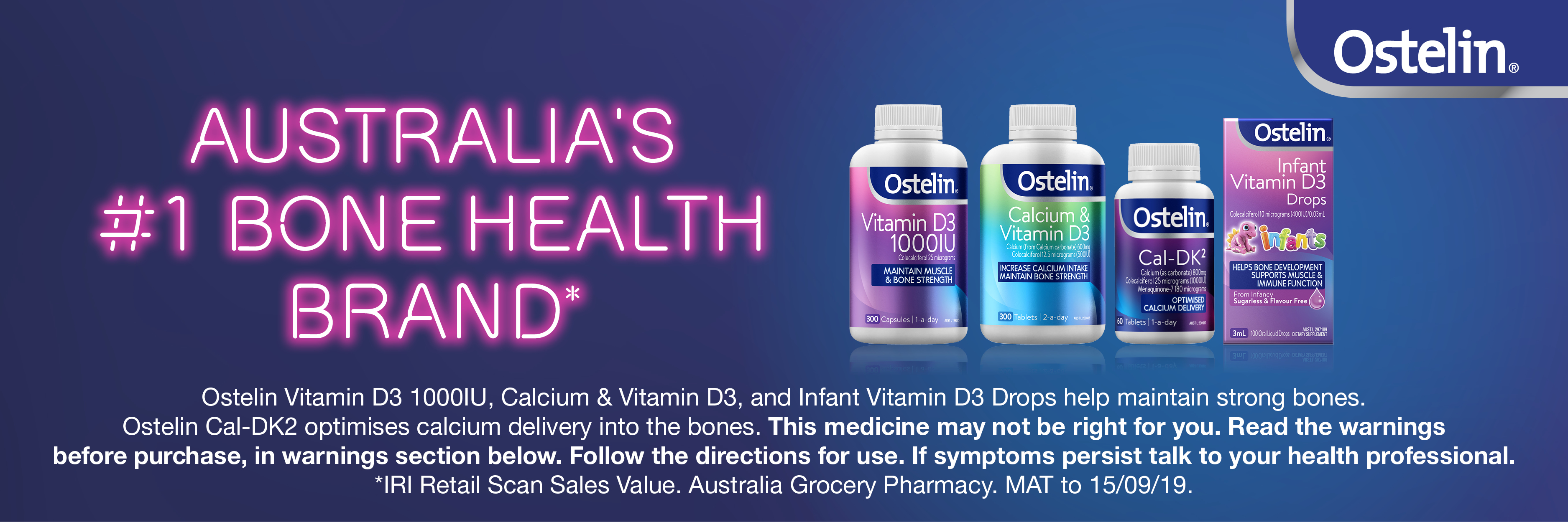 [Hàng chuẩn Úc] Viên uống bổ sung canxi và vitamin d3 cho người lớn, trẻ em trên 12 tuổi và bà bầu Ostelin calcium & vitamin D3 130 viên - 300 viên của Úc