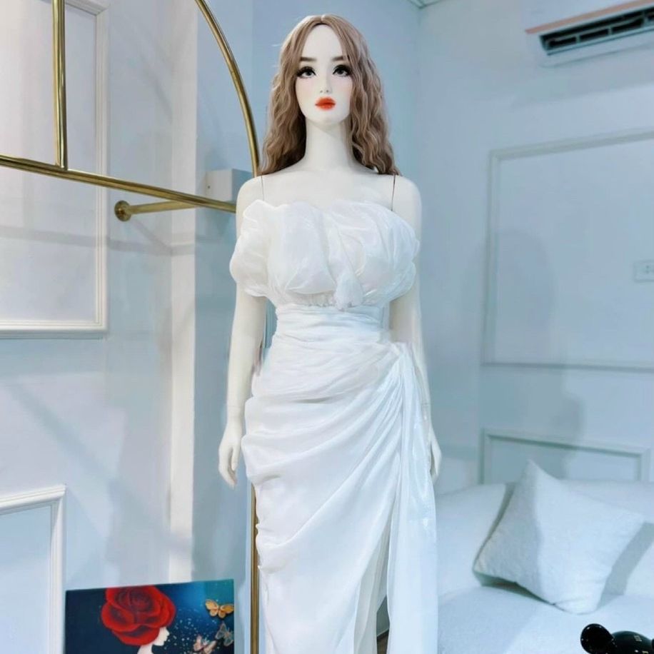 Đầm body dự tiệc tripble t dress cúp nhún voan kính xẻ đùi - ms335v - size m/l