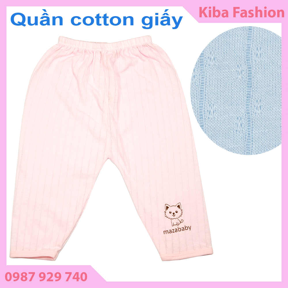 Set 2 chiếc Quần dài cotton giấy cho bé trai/ gái từ 2-9kg - QD -HMA0450 ( Hình in màu sắc thay đổi theo lô hàng ) quần áo cho trẻ sơ sinh đồ cho trẻ sơ sinh