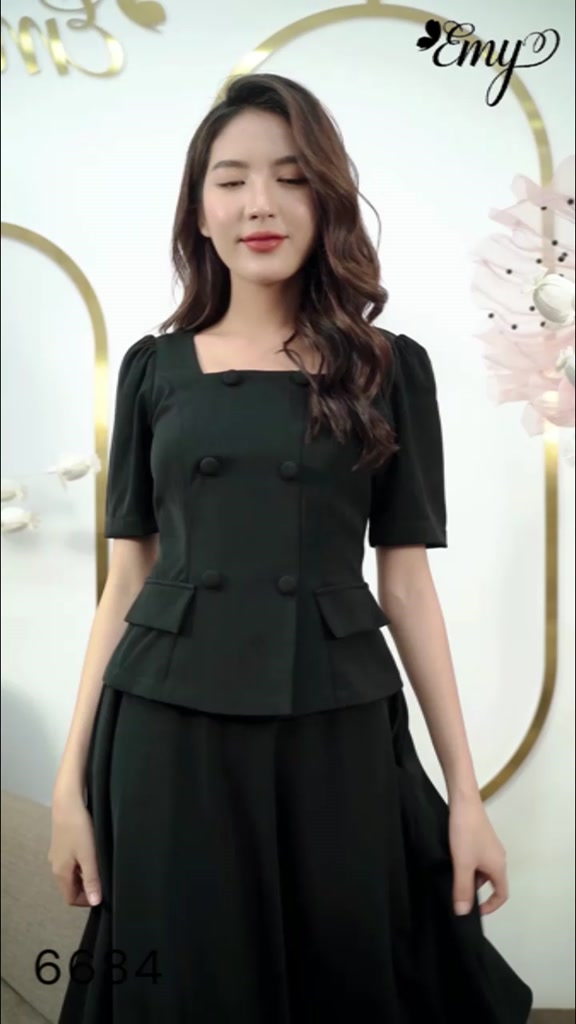 EMY EM6684 Sét Rời Áo +CV Đen