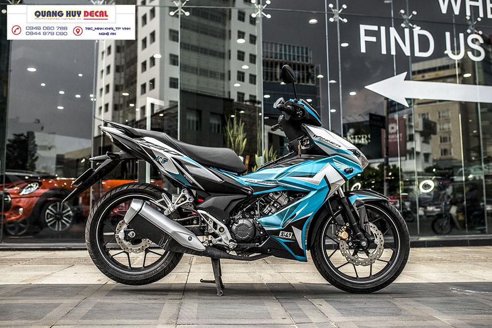 Tem trùm xe máy winner X Zin xanh bạc đen - Độ tem xe máy winner X thiết kế theo yêu cầu - Chế tem trùm xe máy winner X rẻ đẹp