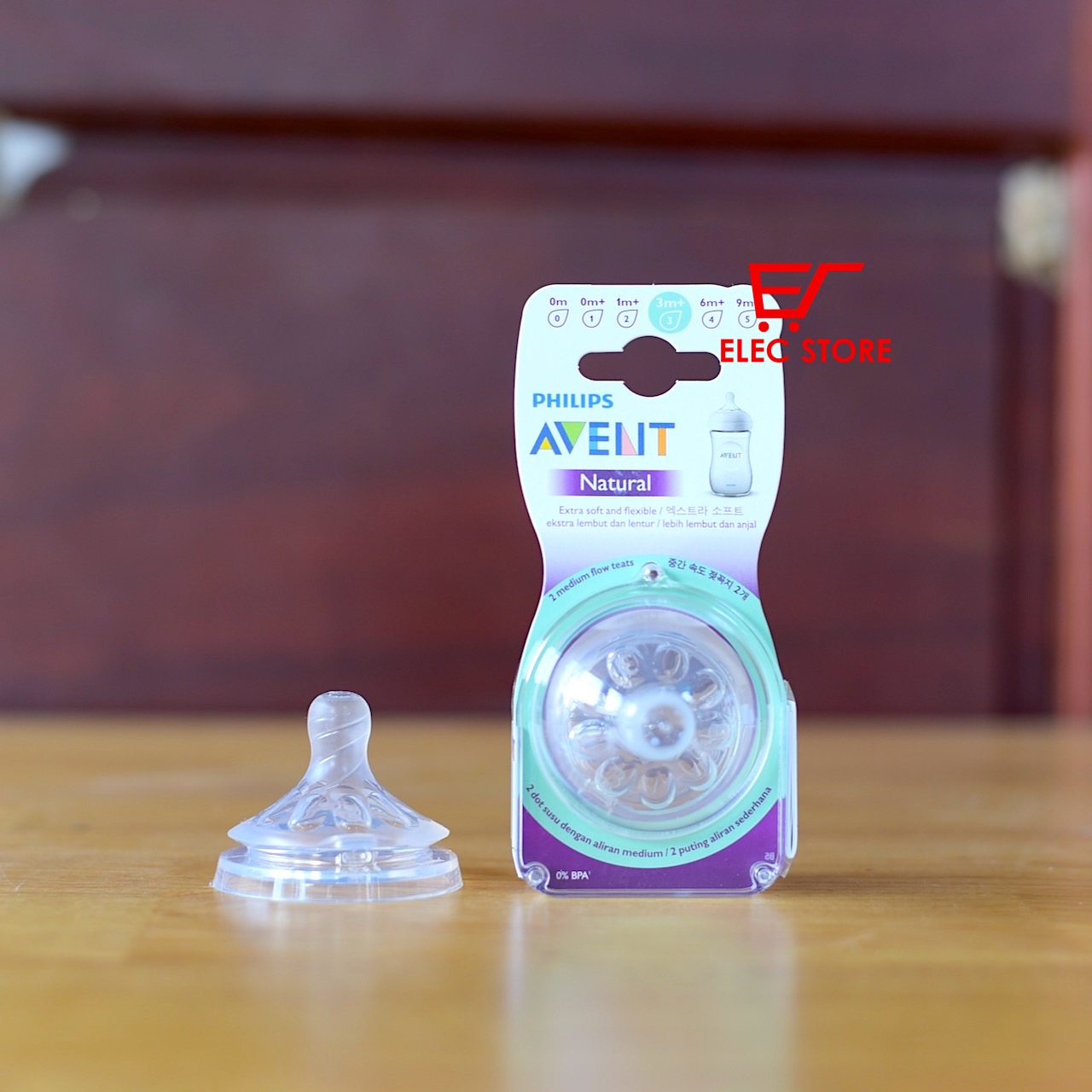 Núm ti Philips AVENT Natural số 3 [Cho bé từ 3 tháng+]