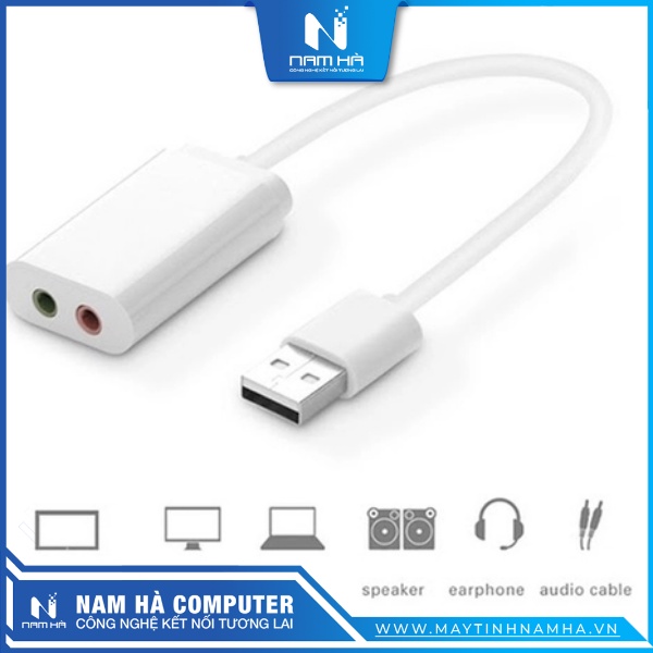 Cáp chuyển USB to Sound Card 7.1 (Chuyển âm thanh từ USB ra 3.5)