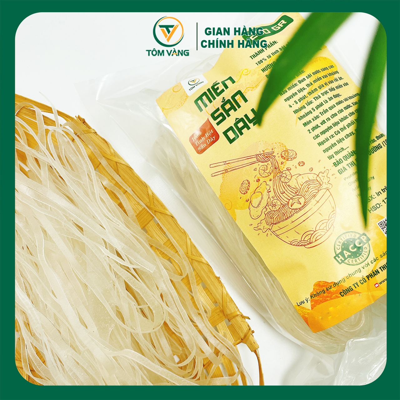 Miến Sắn Dây Tôm Vàng - Túi 200g