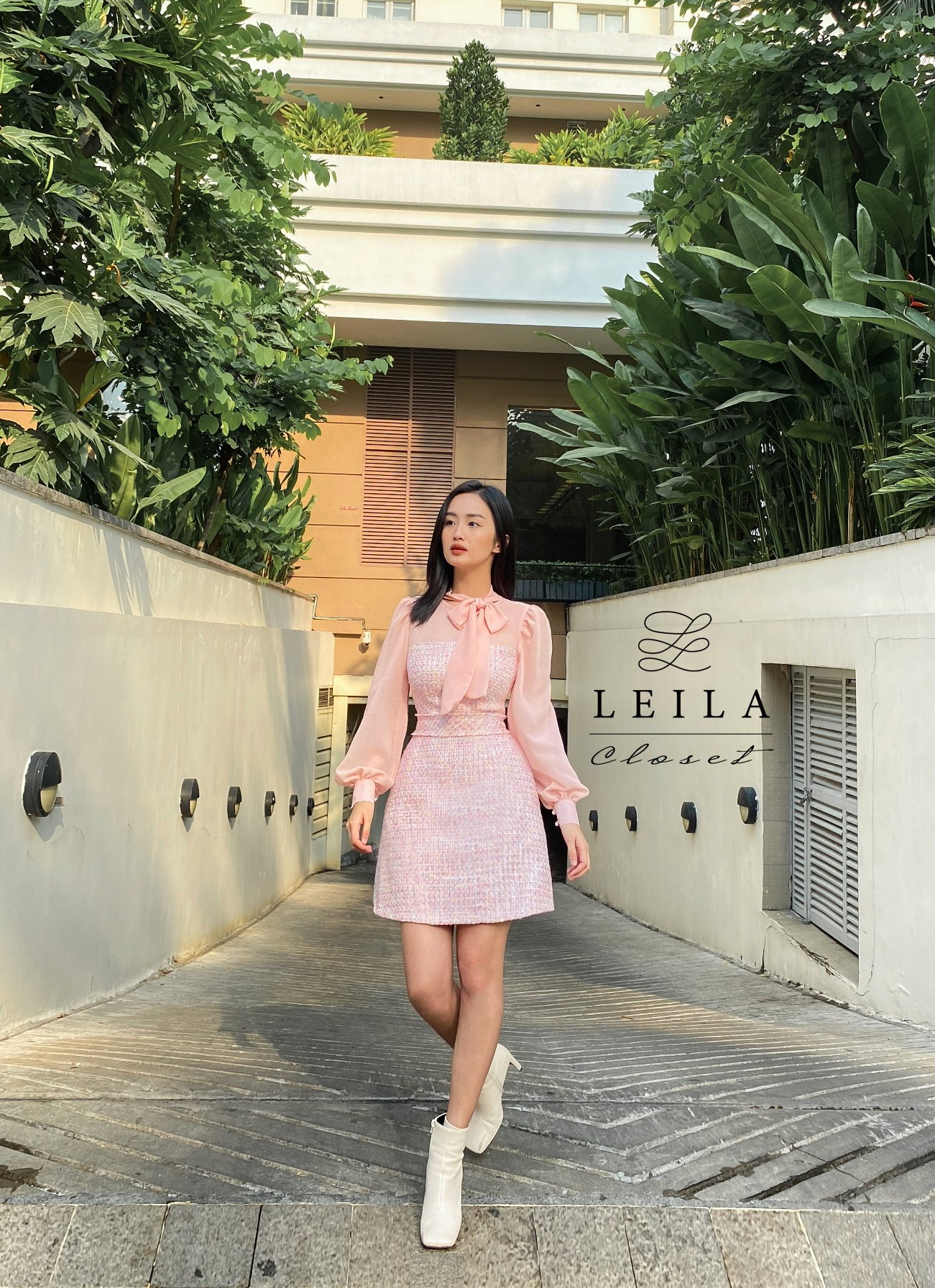 Đầm Celina vải Tweet Leila Closet