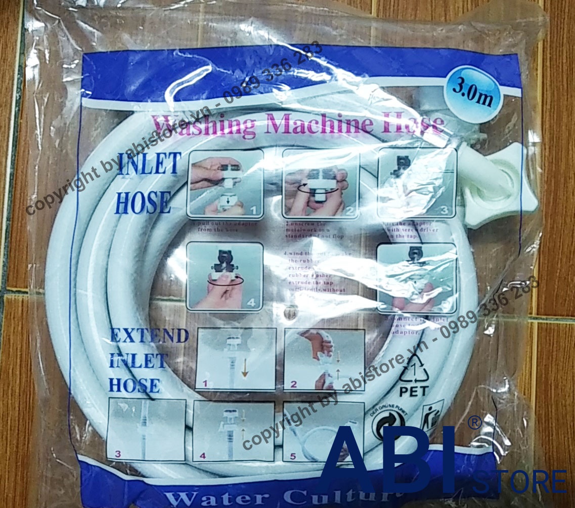 DÂY CẤP NƯỚC MÁY GIẶT 3M VÀ 1,5M ĐẦU INOX CAO CẤP HÀNG ĐẸP GIÁ RẺ