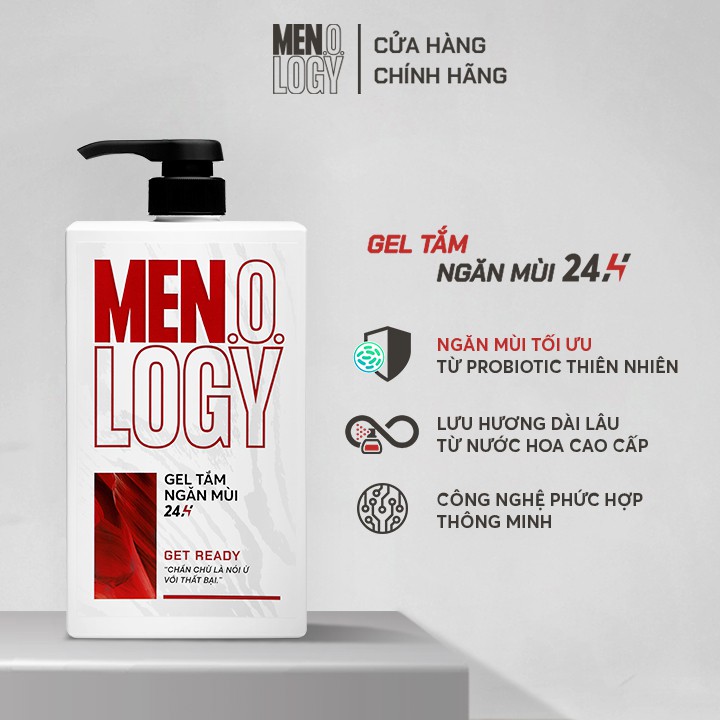 Gel Tắm MENOLOGY Ngăn Mùi 24h Get Ready 630ml