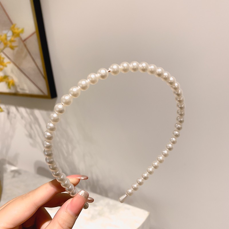 Cài tóc đính ngọc trai phong cách Hàn đơn giản Băng đô