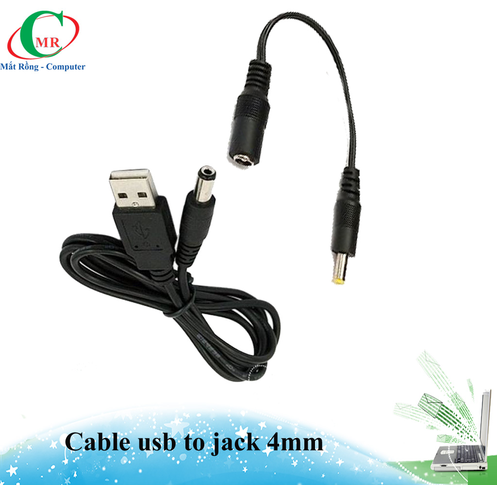 Cable sạc usb chuyển thành jack tròn 5.5mm -  4 x 1.7mm (psp)