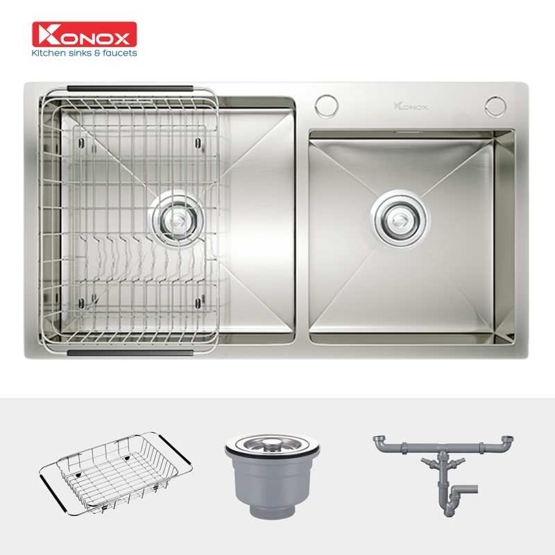 Chậu rửa bát inox 2 hố Konox KN8248DO
