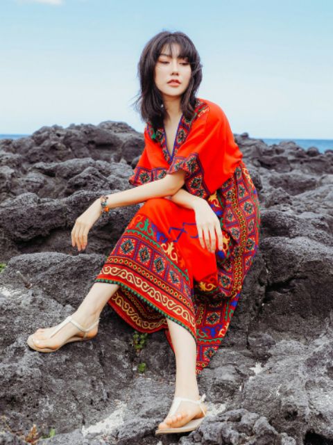 Váy Thổ Cẩm Đỏ ( Ảnh Thật  )