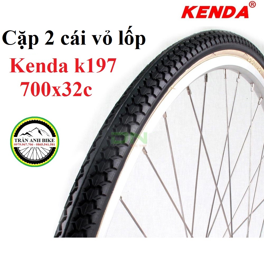 Cặp 2 cái vỏ lốp xe đạp KENDA K197 700x32C - 2 chiếc