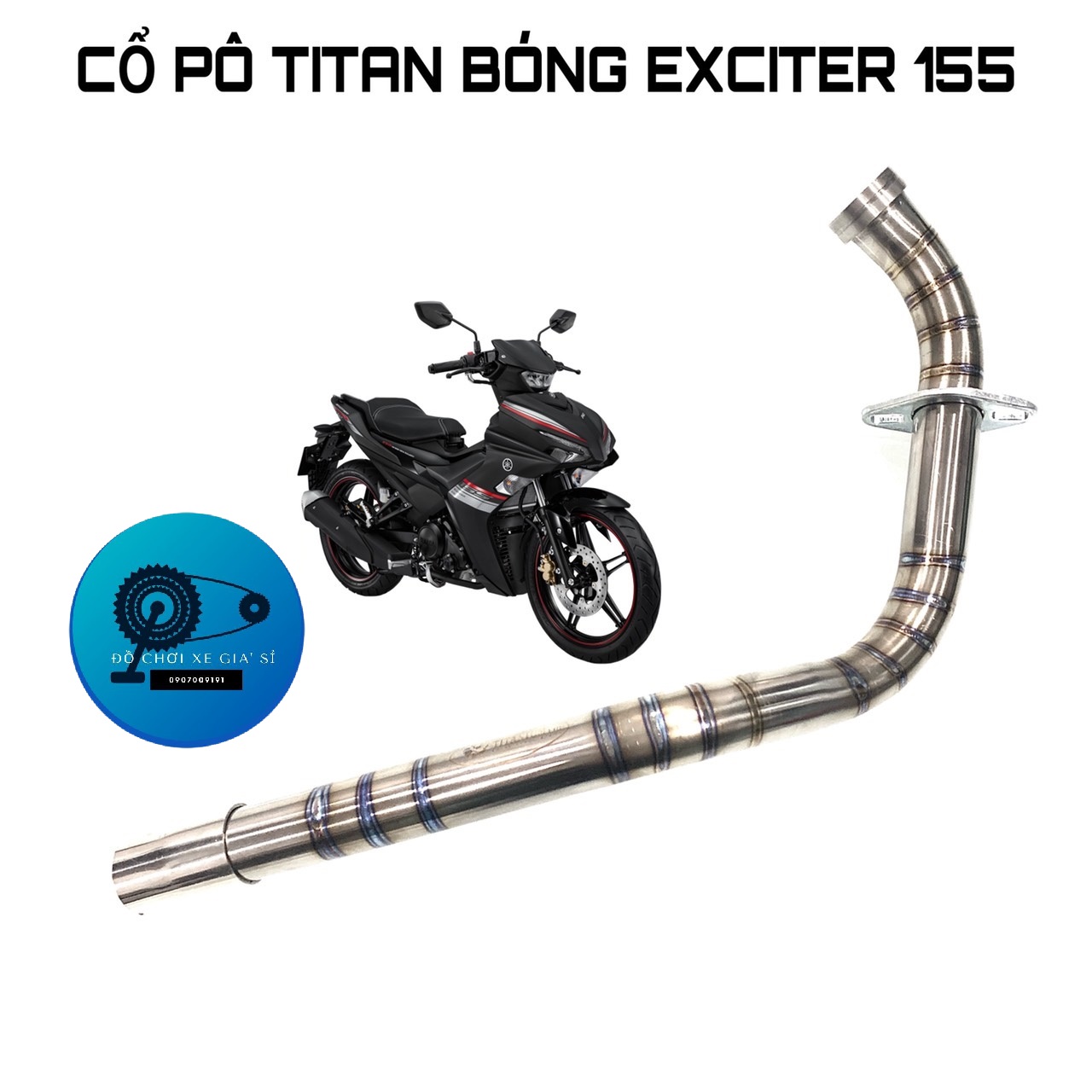 [HCM]CỔ PÔ TITAN BÓNG CHO EXCITER 155