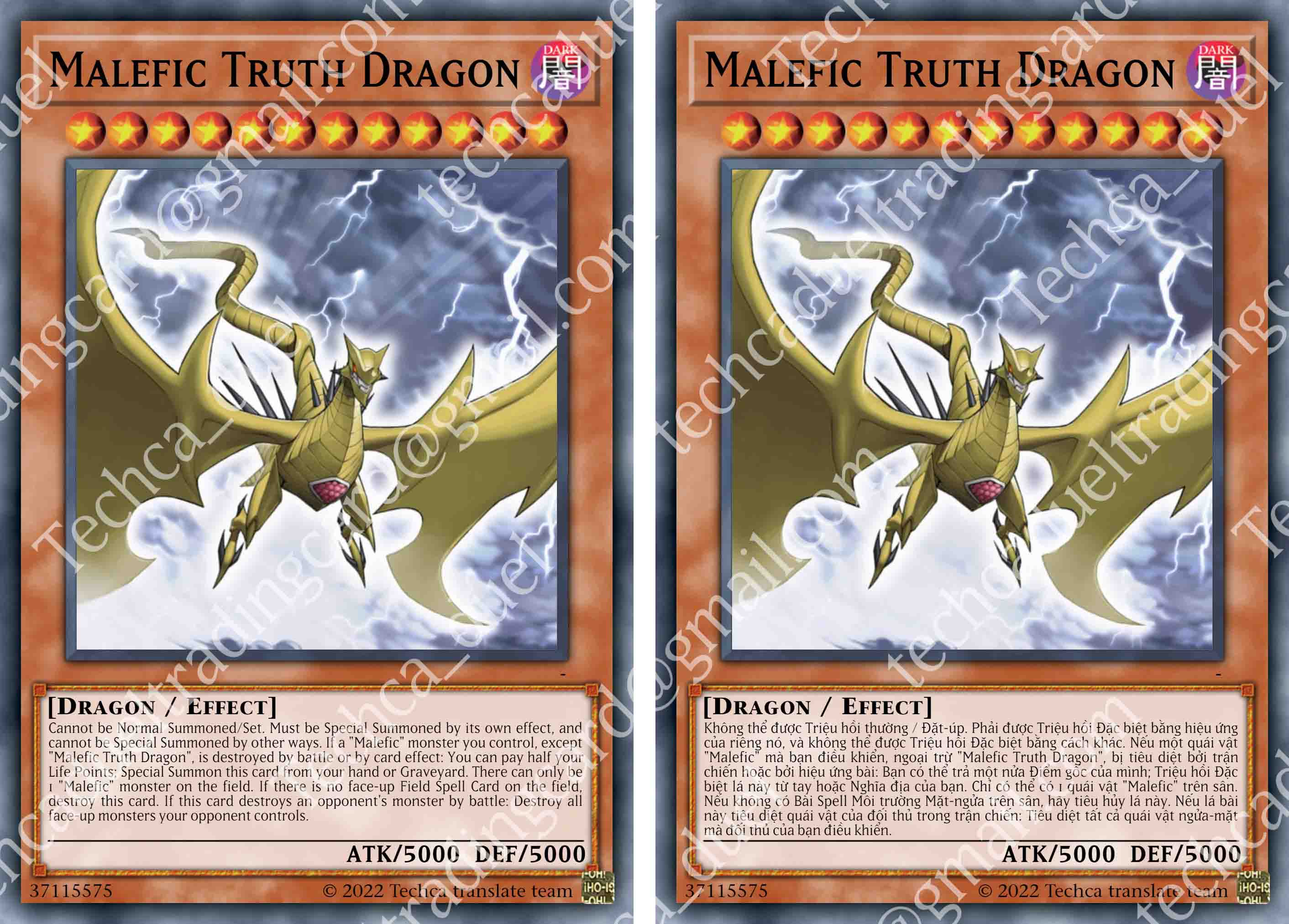 Bài In Tiếng Việt - Bộ bài Yugioh - Custom Deck - Malefic Deck