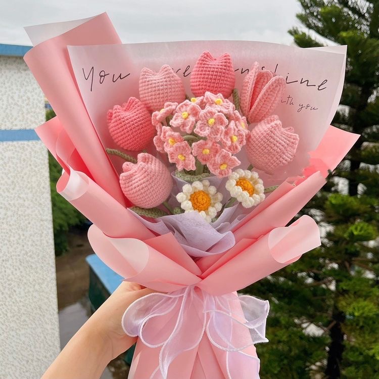 Hoa Tulip đan len lẻ 1 bông