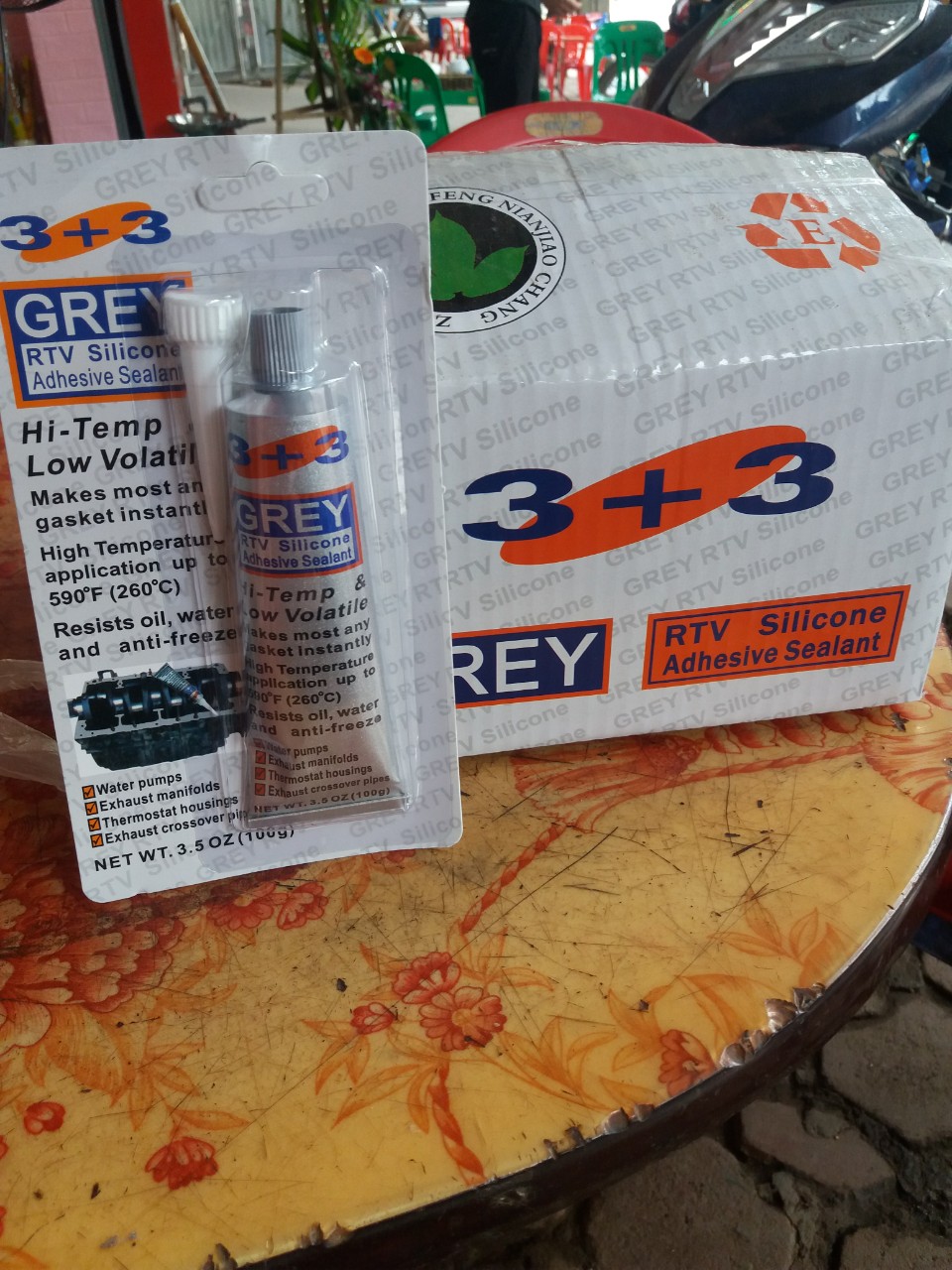 Keo dán ron chịu nhiệt Grey 3+3 silicon