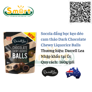 Darrell Lea Dark Chocolate Chewy Liquorice Balls 160g - Socola đắng bọc kẹo dẻo cam thảo - Nhập khẩu từ Úc thumbnail